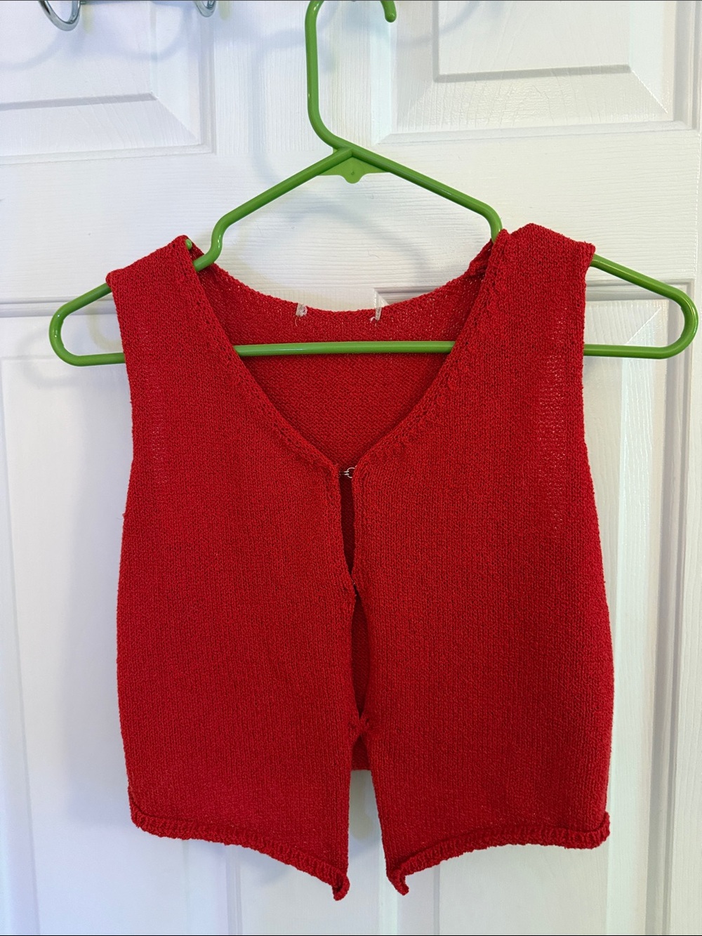 Red Knit Kids One-Piece Bodysuit - Lightweight Layering Vest